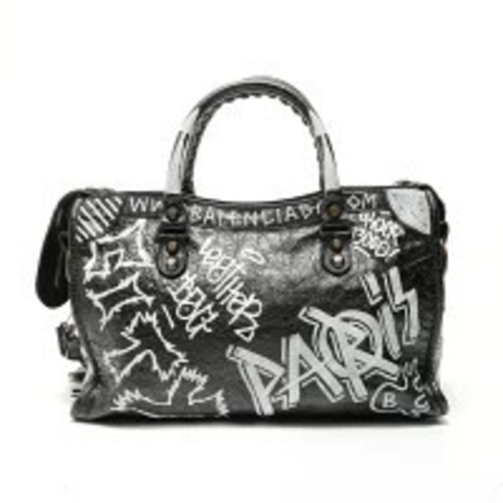 Balenciaga Graffiti City Handbag Black